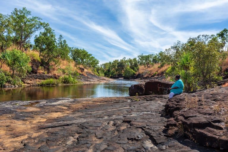 Indigenous-Woman-River