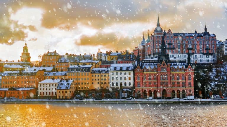 Winter morning with a view of Stockholm