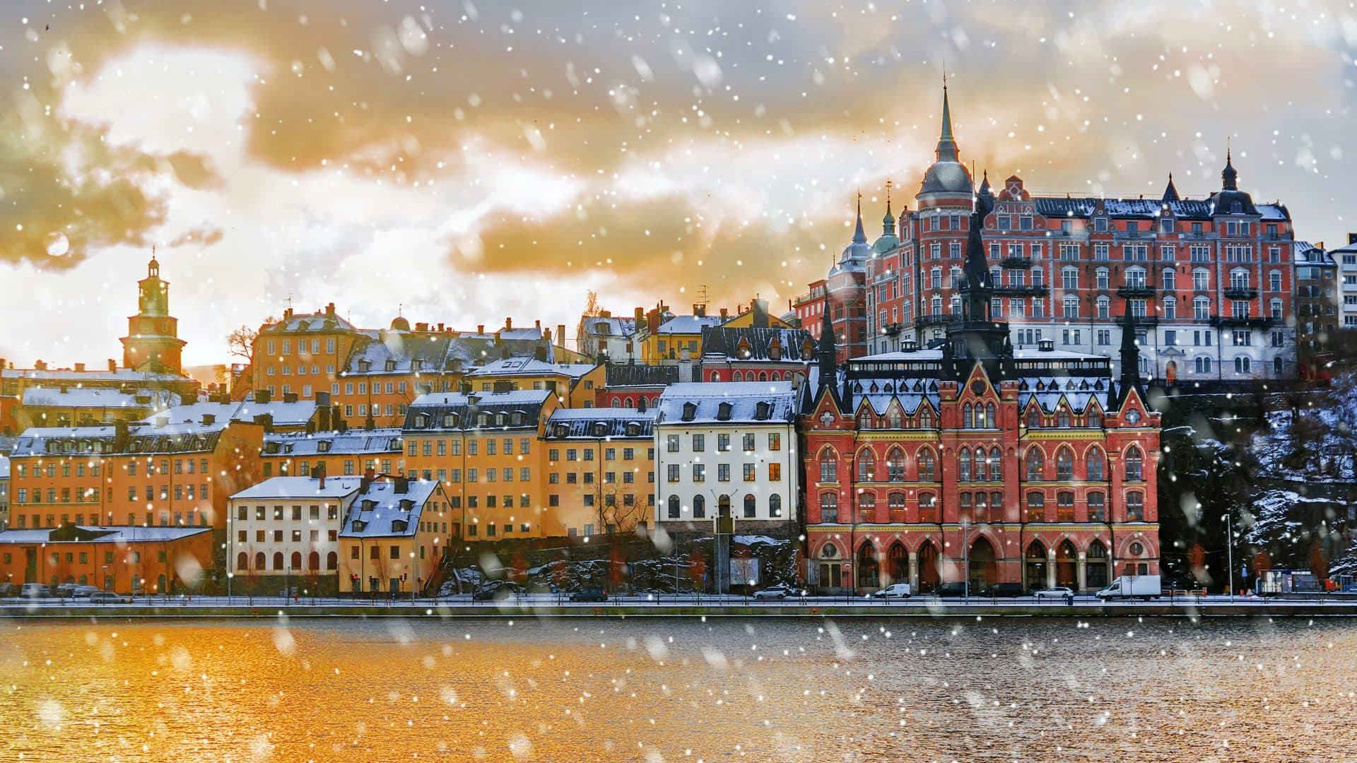 Winter morning with a view of Stockholm