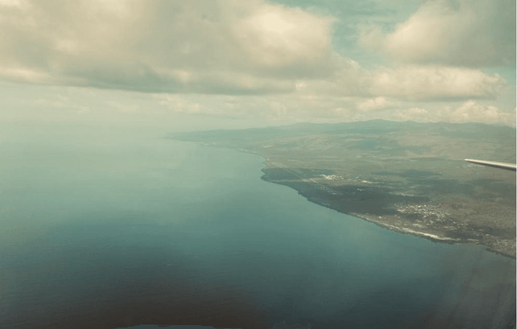 Aerial view of the Grande Comoro from the airplane