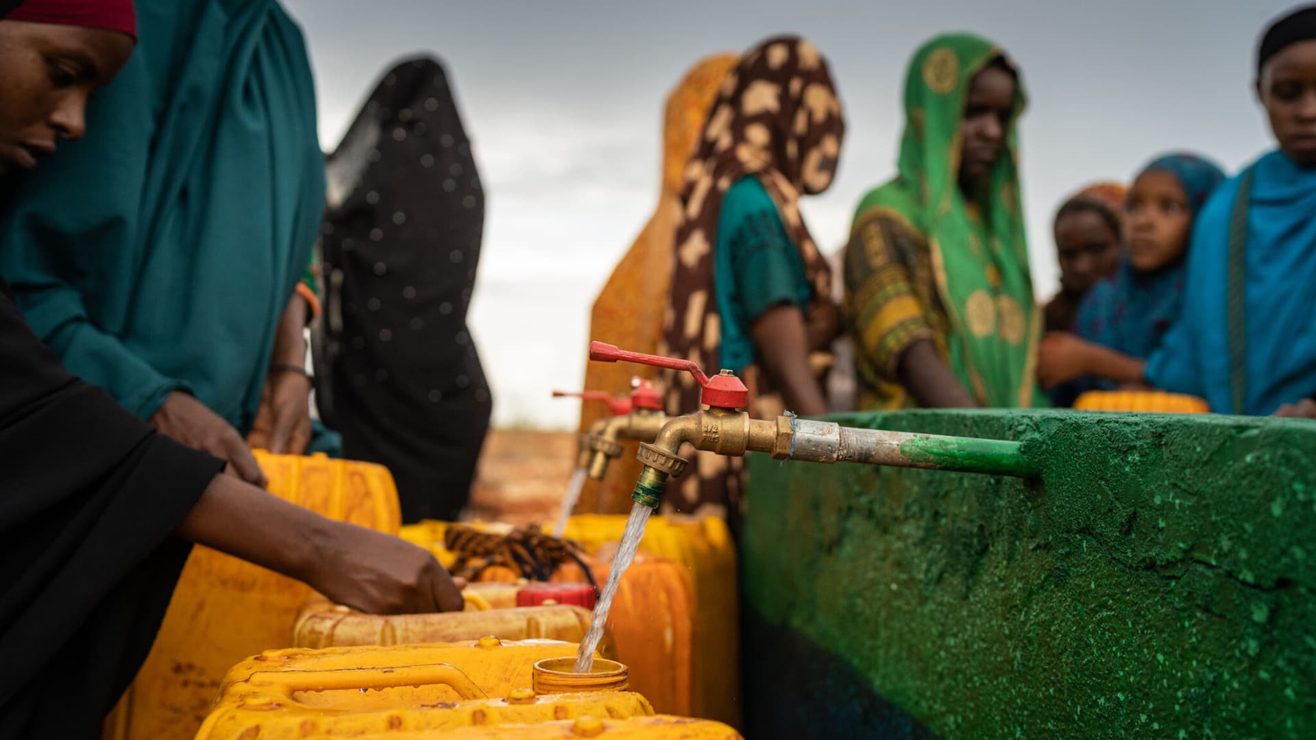 Communal water collection point, Baidoa, Somalia.