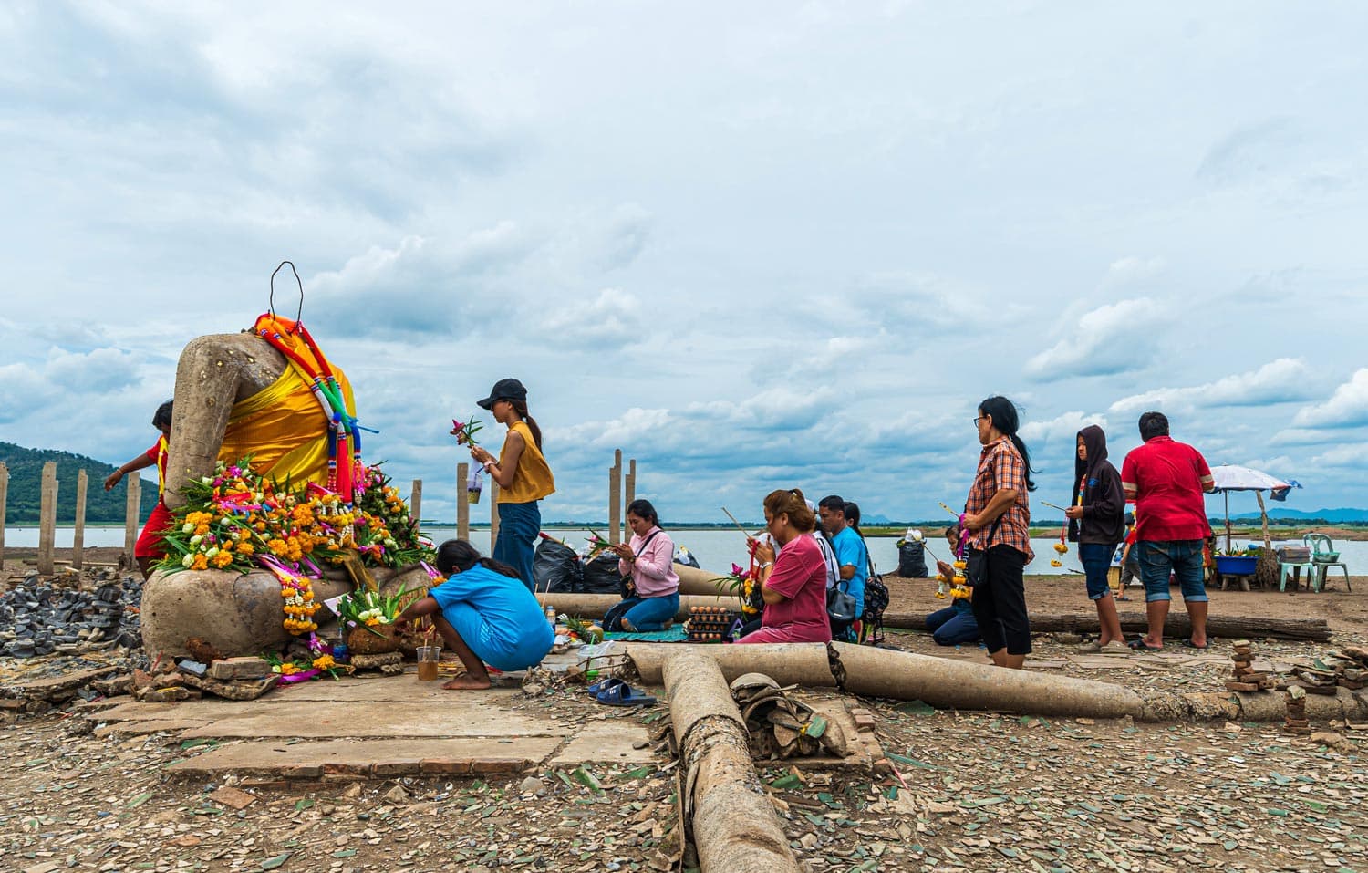 The drowned Wat Nong Bua Yai May temple in Thailand, re-emerged from the Pa Sak Cholasit Dam waters during a period of drought.