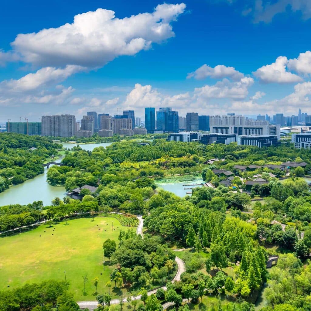 Shaoxing Wetland Park, Shaoxing City, Zhejiang Province, China.