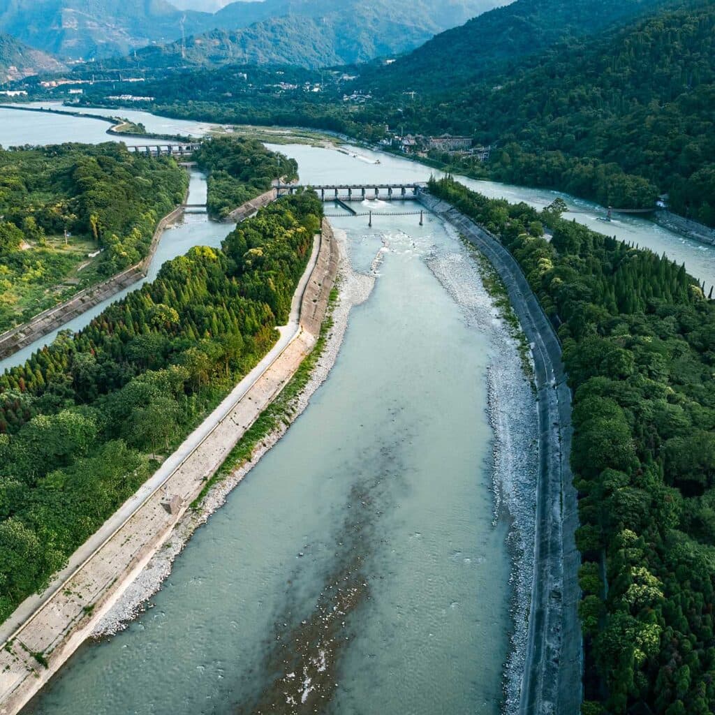 Flood prevention channels, Dujiangyan, China.
