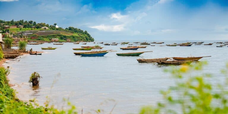 Wooden fishing boats, Lake Tanganyika, Burundi.
