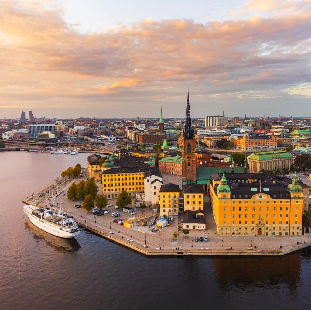 Aerial view of Stockholm.
