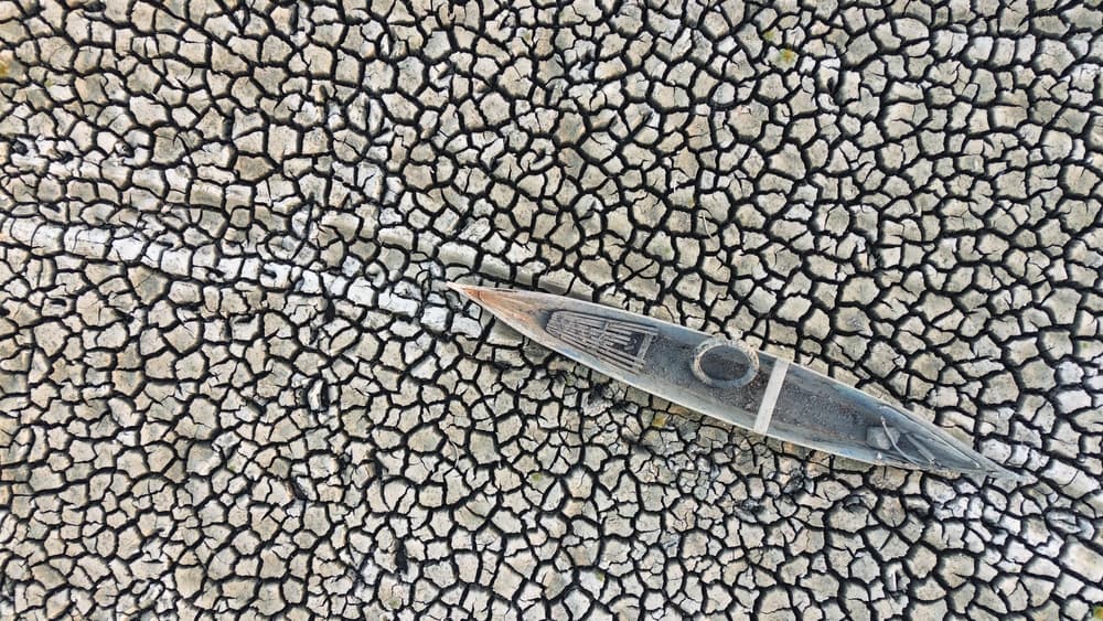 Aerial,View,Of,A,Abandoned,Wooden,Fishing,Boat,On,A