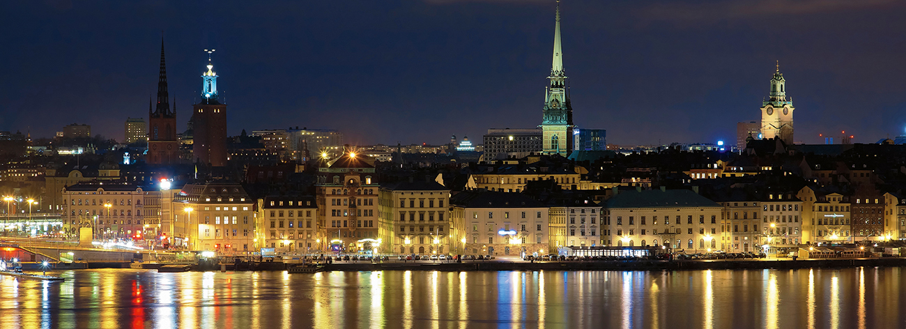 Night view of the Gamla Stan in Stockholm, Sweden