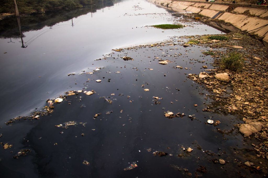 Image of a polluted river water