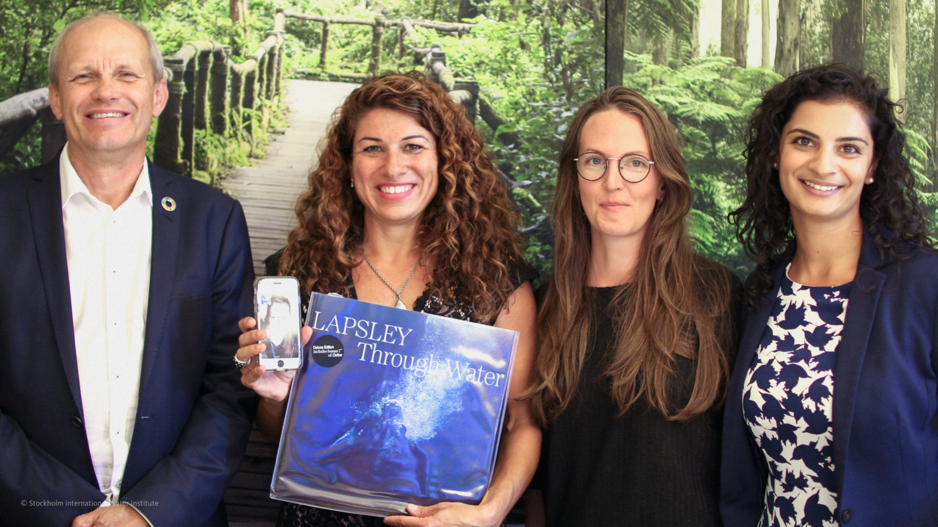 From left: Torgny Holmgren, SIWI Executive Director, with SIWI staff Maggie Smith, Kristina Johansson and Kanika Groeneweg.