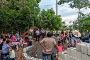 Building sanitation facilities, Guatamala.