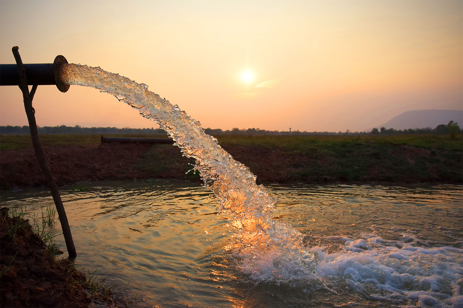 Artesinal spring water flowing out of a pipe.