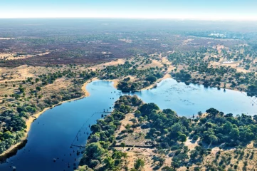 Okavango delta (Okavango Grassland) is one of the Seven Natural Wonders of Africa (view from the air