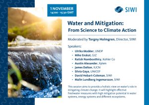 Water and mitigation event at COP26 Water Pavilion