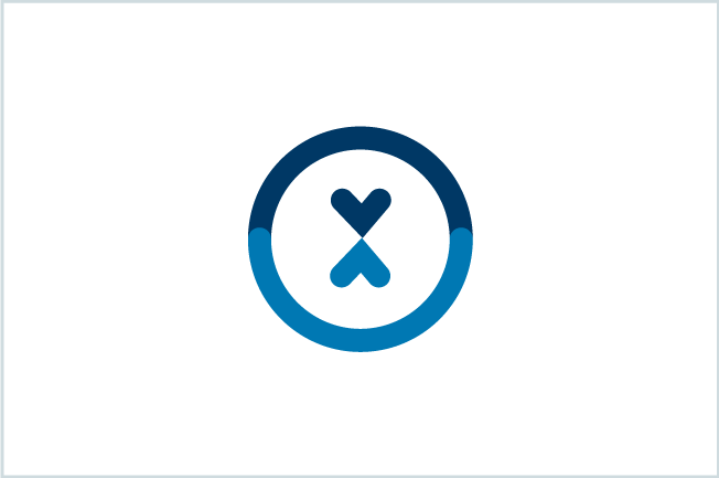 RAMP icon: A circle made which 2 halves made of 2 shades of blue. On its inside, 2 arrows touching on their tips: a light blue arrow pointing up, a dark blue arrow pointing down