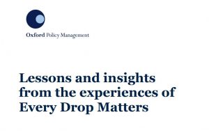 Report Cover: Lessons and insights from the experiences of Every Drop Matters