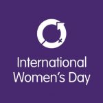International Women's Day logo on purple background