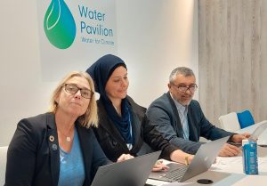 Jenny Fors (left) with Heba Alhariry and Dr Mohamed AlHamdi from FAO