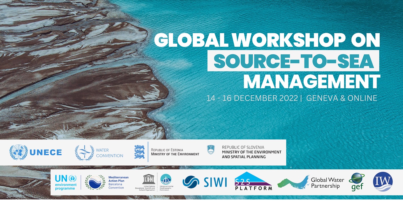 Global workshop on source-to-sea management flyer: 14-16 December 2022, online and in Geneva