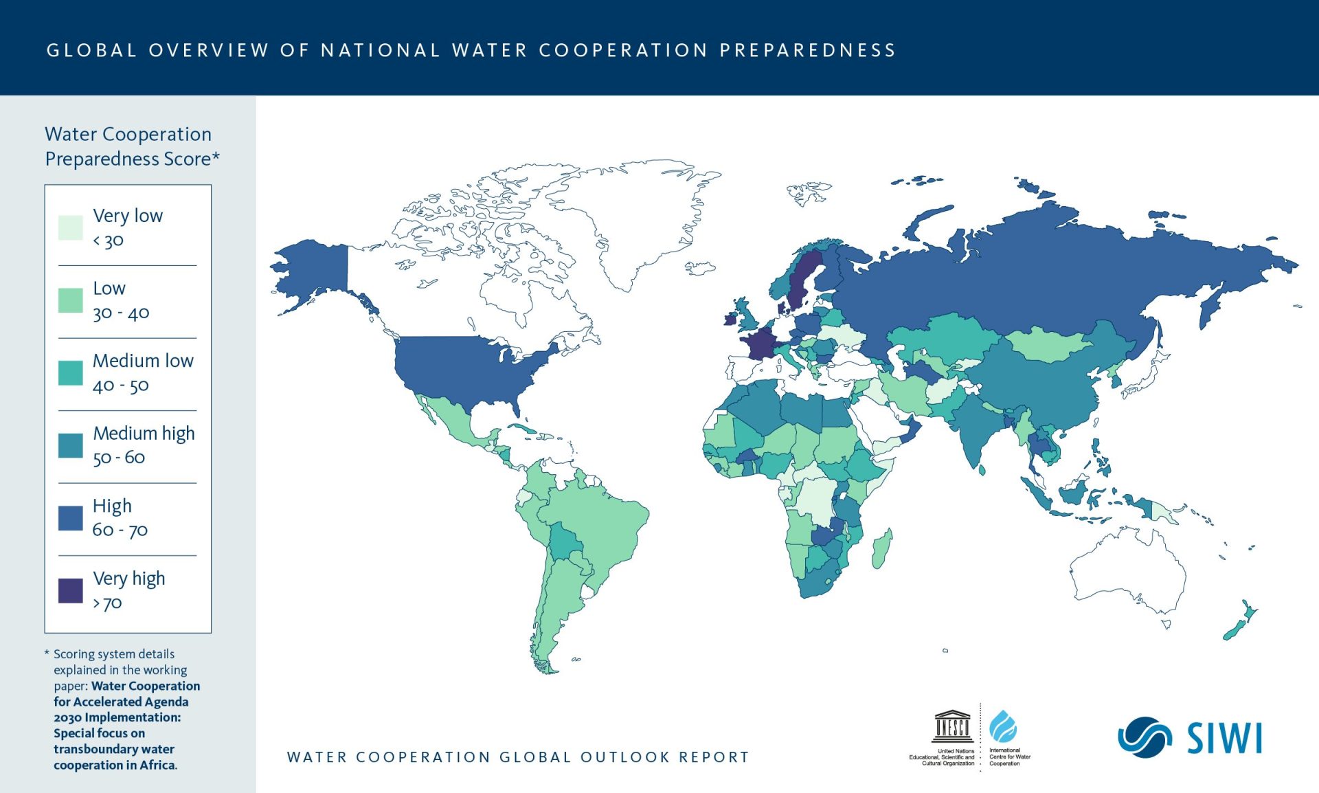 Global overview map of national water cooperation preparedness
