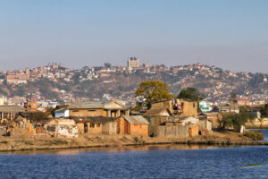 Cityscape with water of Antananarivo