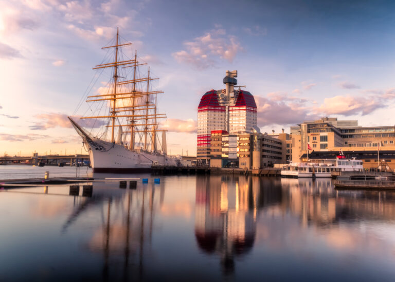Lilla bommen , Gothenburg sweden glowing in golden sun light during one spring evening