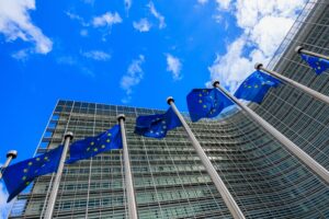 European,Flags,In,Front,Of,The,Berlaymont,Building,,Headquarters,Of
